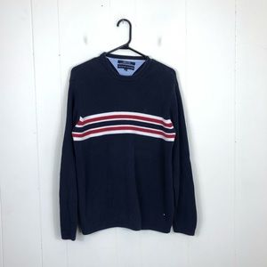 Tommy Hilfiger Ribbed Striped Cotton Sweater Sz M